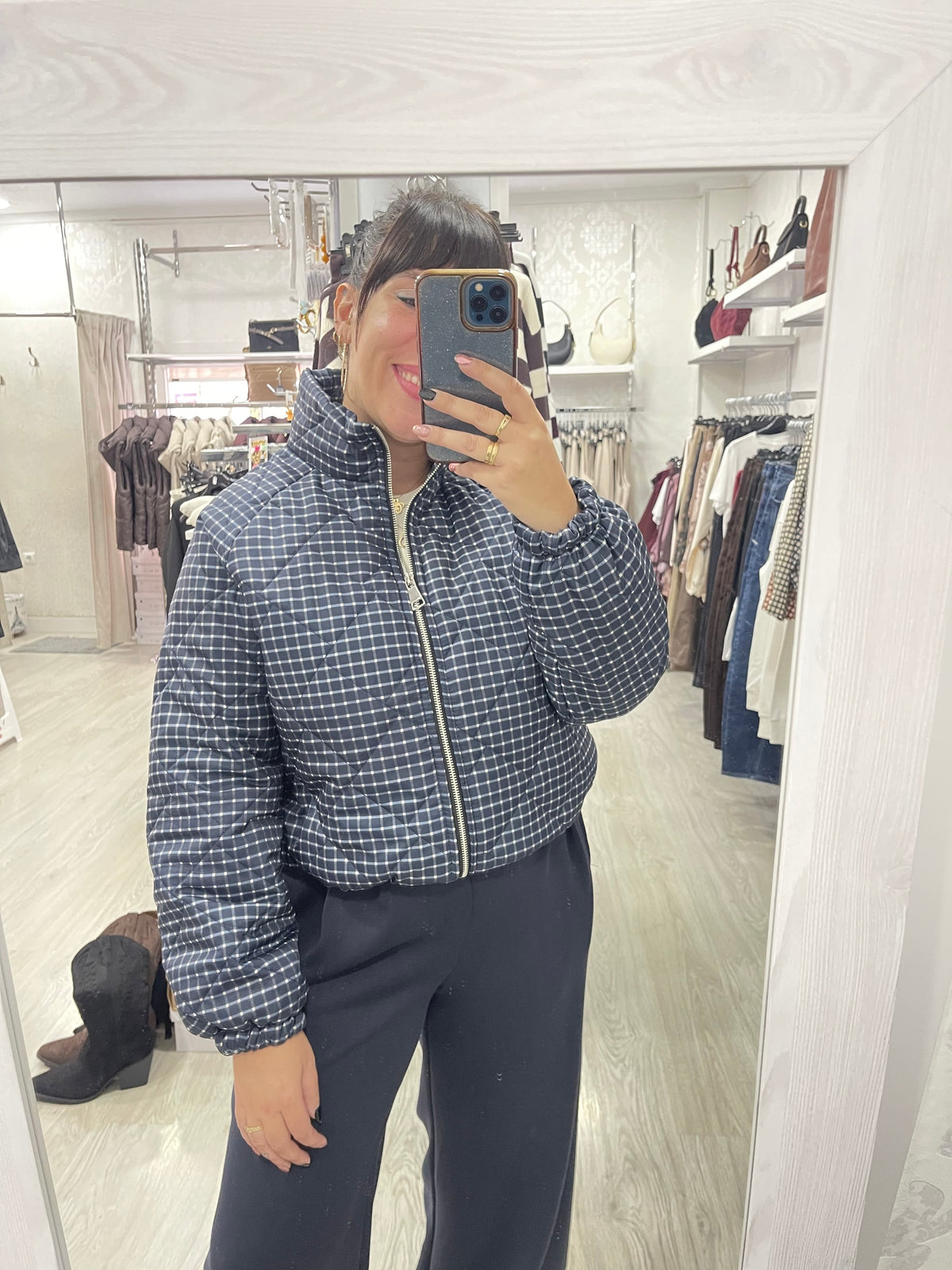 Chaqueta acolchada azul