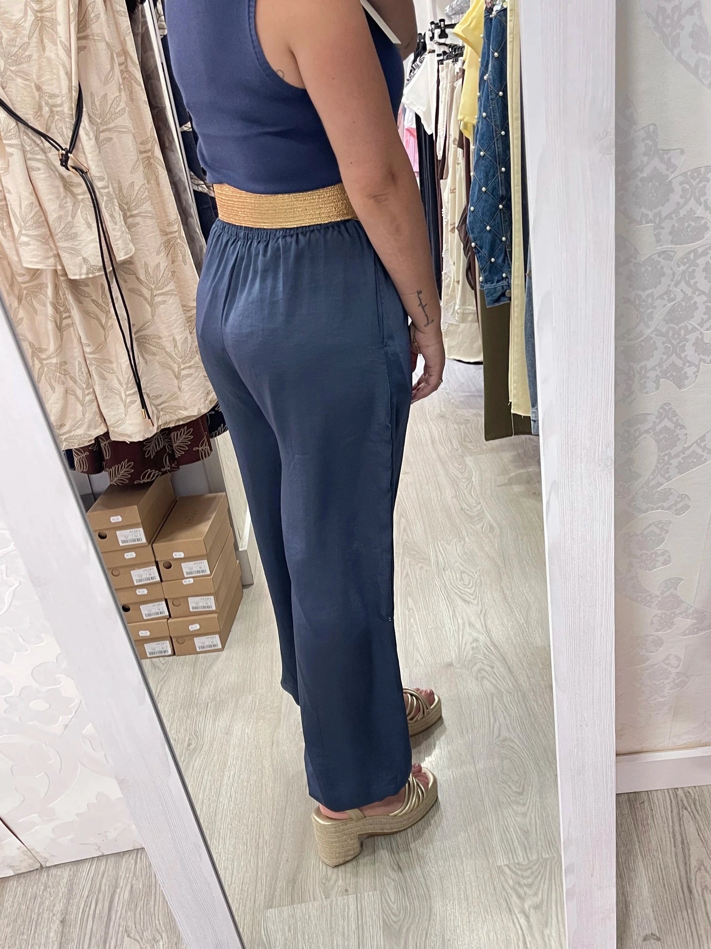 Pantalón bombacho azul