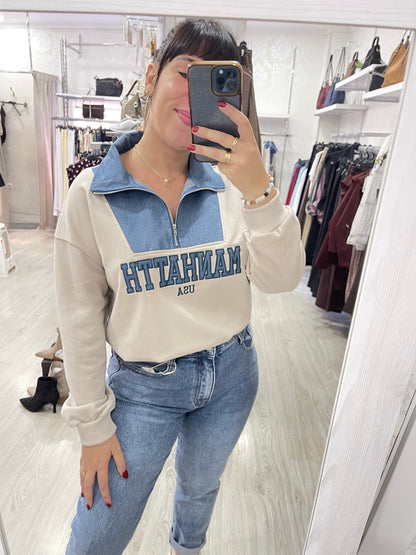 Sudadera Manhatth beige