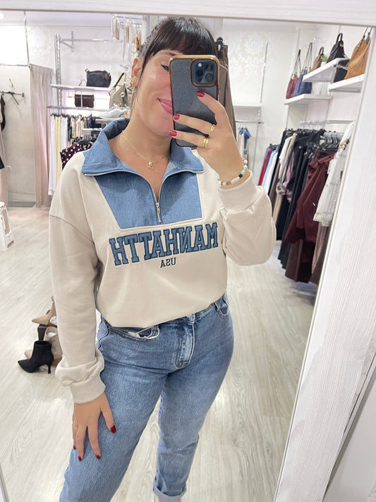Sudadera Manhatth beige