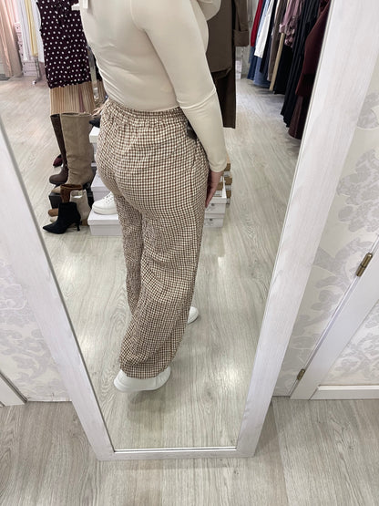 Pantalón Vichy tierra