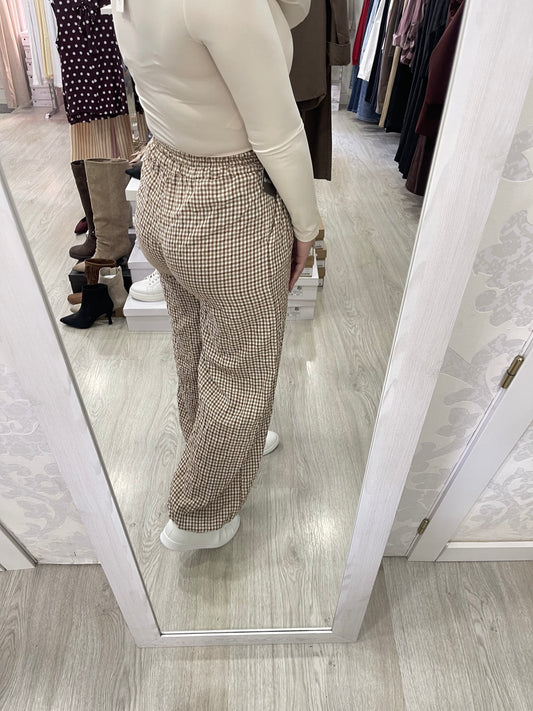 Pantalón Vichy tierra