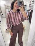 Camisa rayas burdeos y rosa