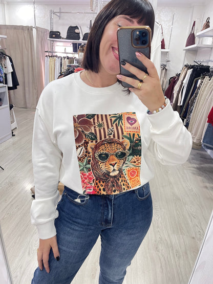 Sudadera tigre lazo marrón