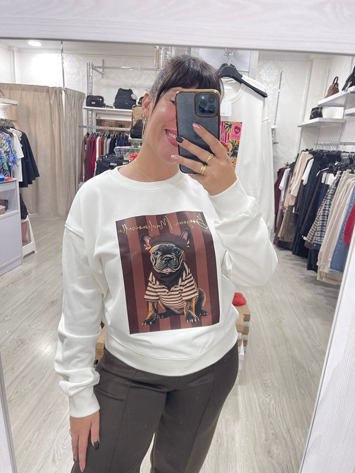 Sudadera perro Camel/chocolate
