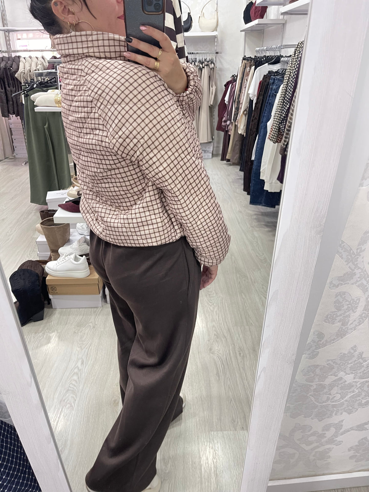 Chaqueta acolchada beige