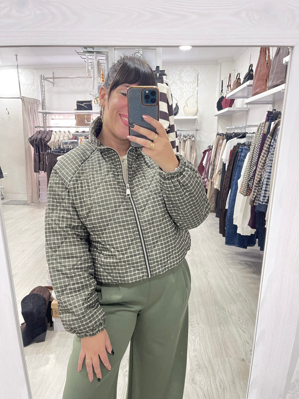 Chaqueta acolchada verde