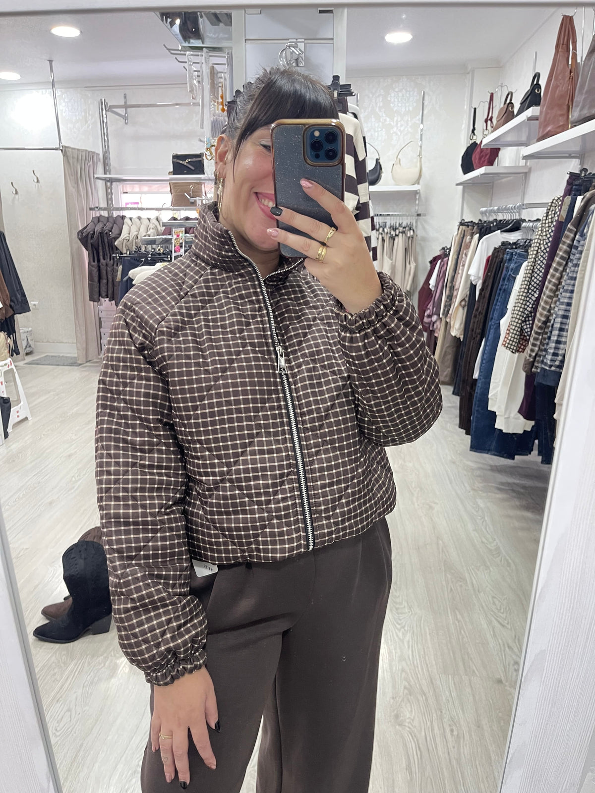 Chaqueta acolchada chocolate