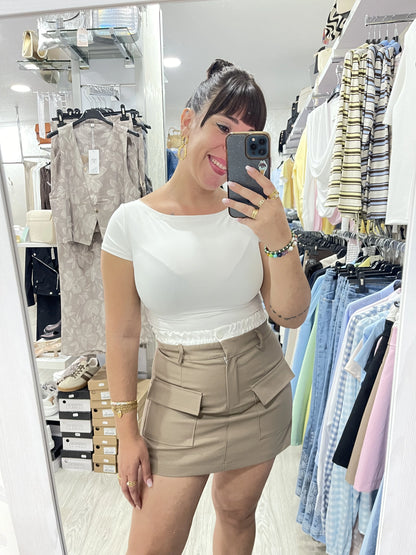 Falda pantalón coco marron