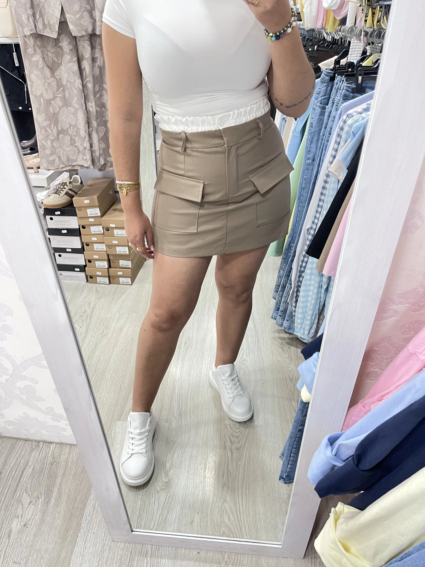 Falda pantalón coco marron