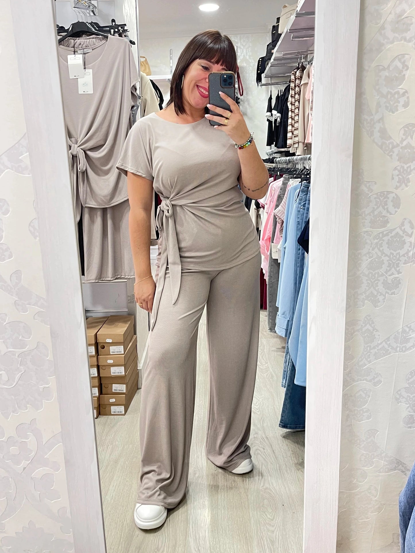 Conjunto lazo beige