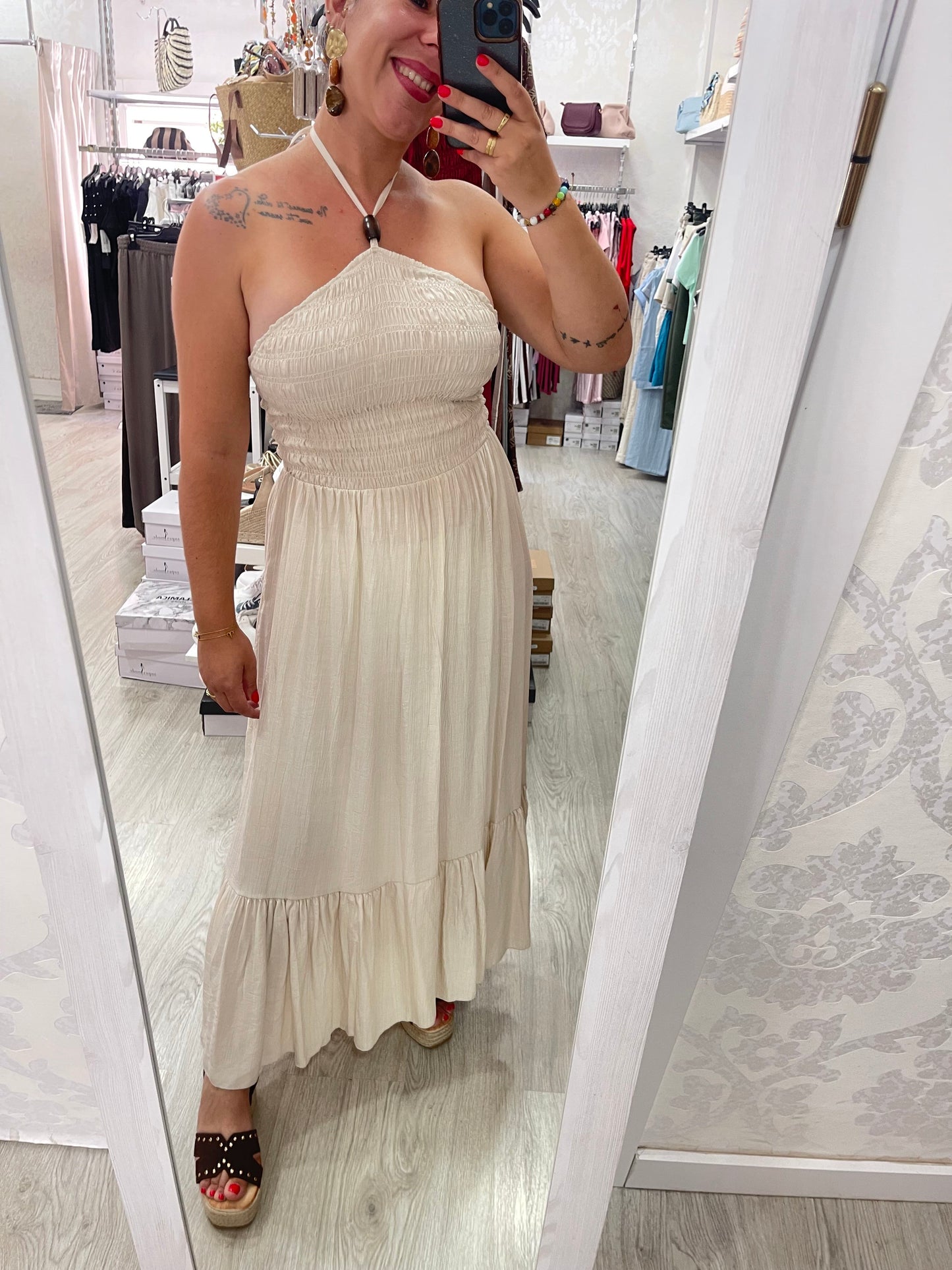 Vestido Sandri beige