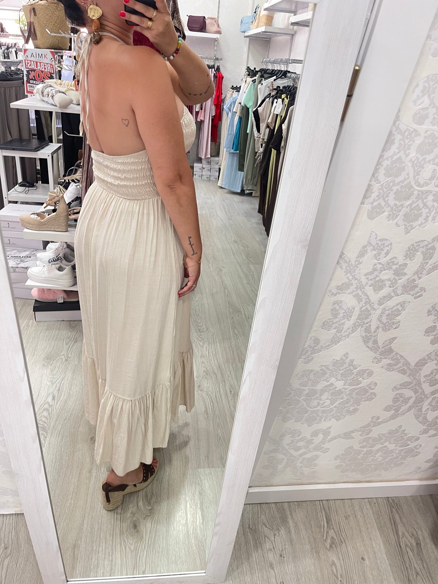 Vestido Sandri beige