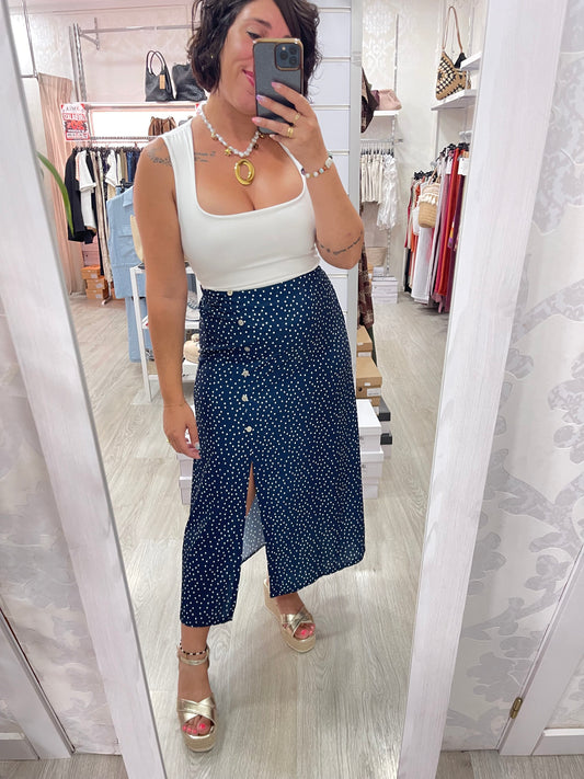 Falda lunares azul