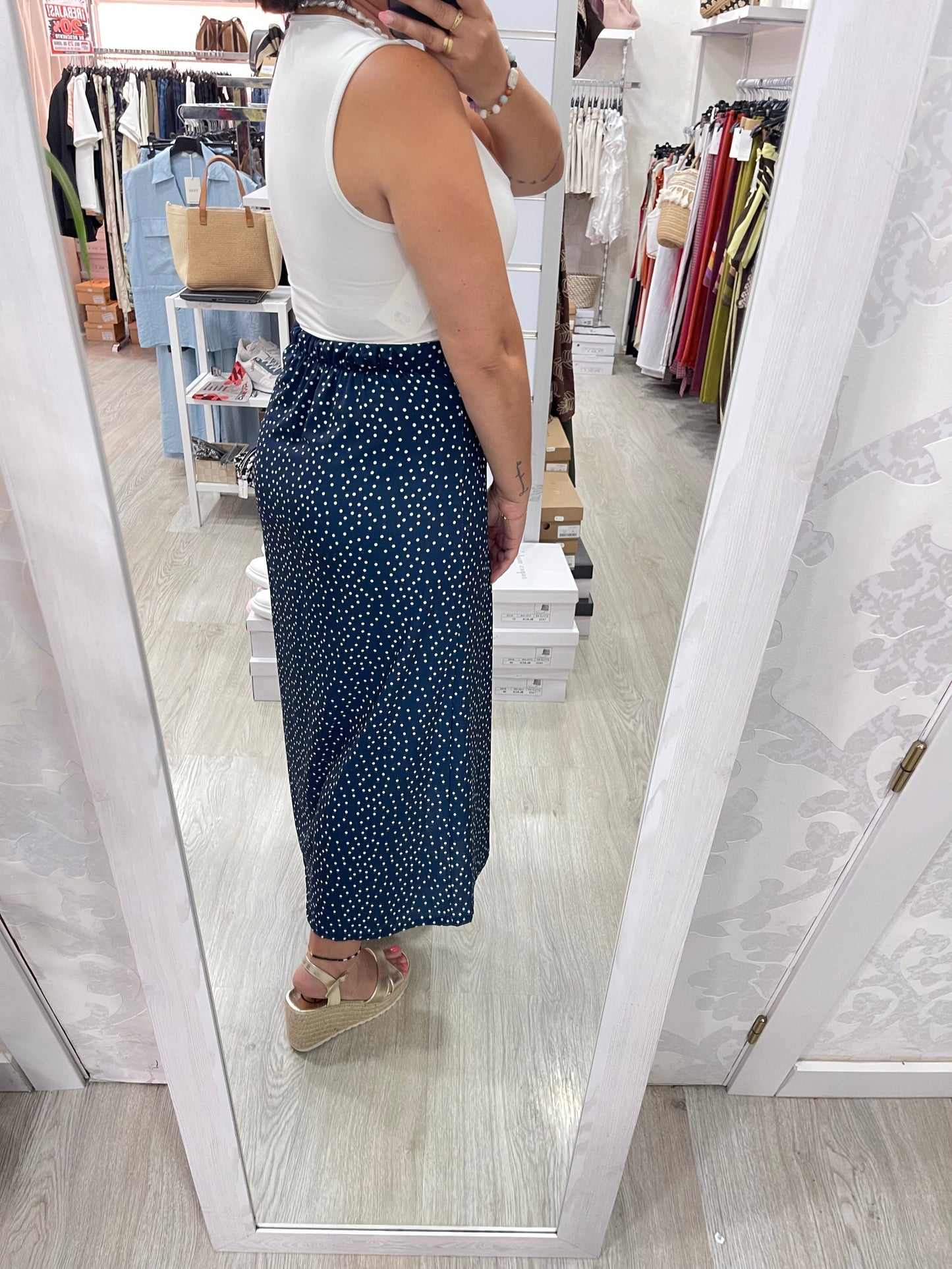 Falda lunares azul