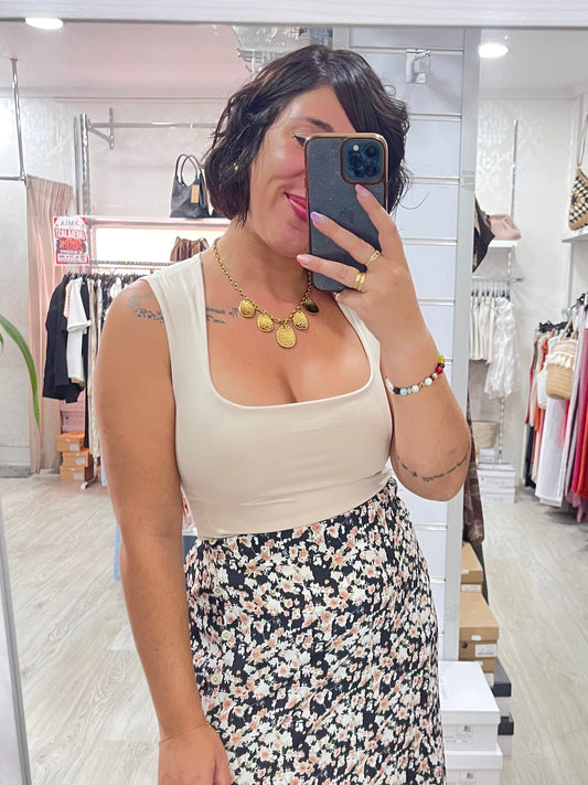 Top licra U beige