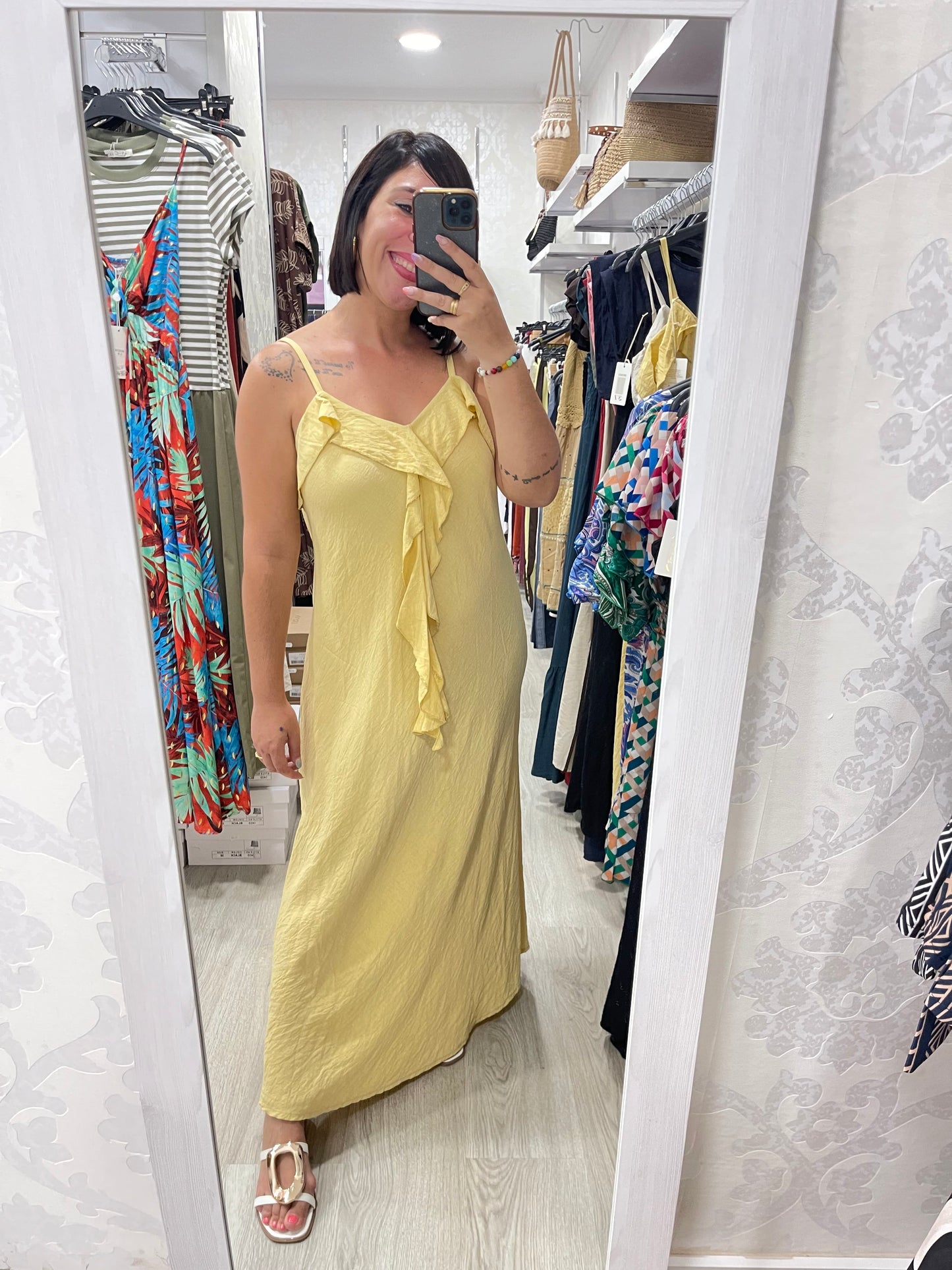 Vestido volante amarillo