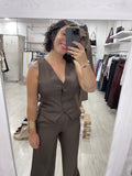 Chaleco traje chocolate