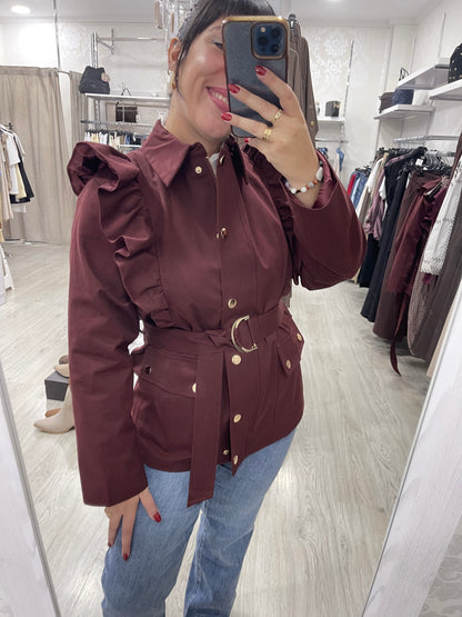 Chaqueta volante granate